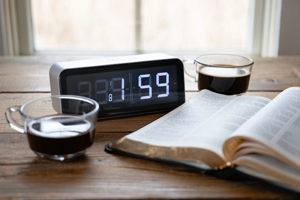 5 Passos para Fortalecer Sua Vida de Oração Diária 2 Rotina matinal de oracao com Biblia e cafe momento tranquilo para fortalecer a fe