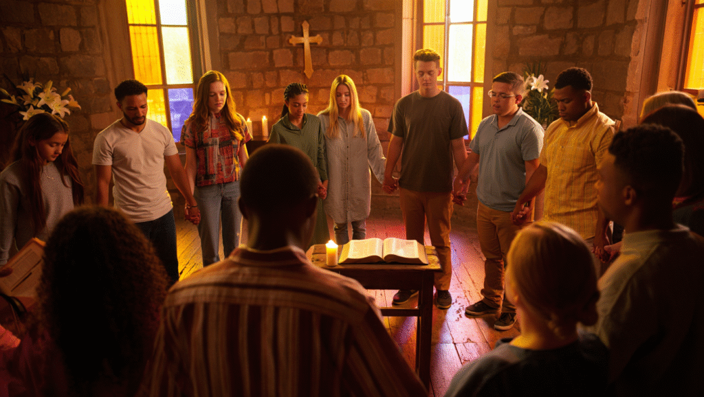 Como a Volta de Jesus Transforma a Esperança dos Cristãos no Mundo Hoje 2 Cristãos orando e aguardando a volta de Jesus